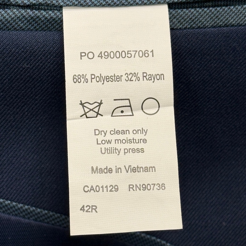 Michael Kors Mens Navy Blue Two Piece Suit 42R Jacket 38 x 30 Pants Solid - Picture 3 of 16